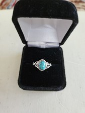 Sterling Silver Blue Turquoise Ring Sz 6.5