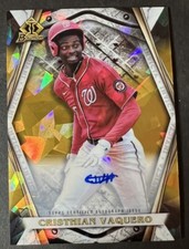 2022 Bowman Chrome Cristhian Vaquero Gold Atomic Invicta Auto 48/50 Nationals