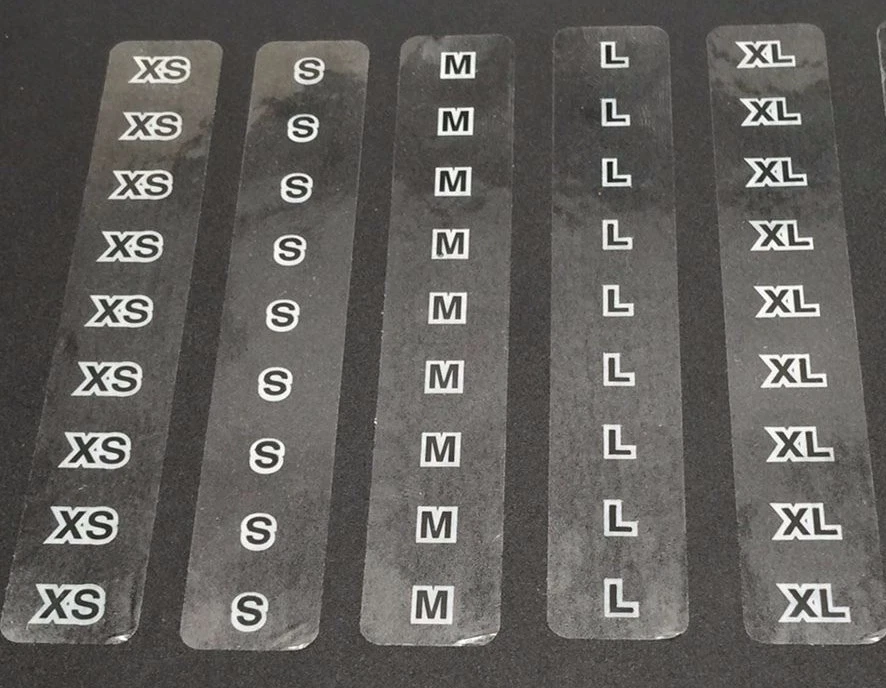 DISCOUNTSIZING 3/4" by 4 1/2" Clothing Size Stickers - 6 rolls/sizes -6000 Total Adhesive Strip