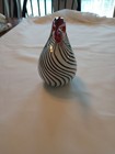 802 - Art Glass Bird Figurine Black/White/Red 5" tall — photo 3