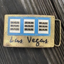Vintage Las Vegas Nevada Slot Machine Casinos Gambling Belt Buckle