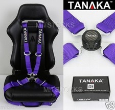 Tanaka Universal Purple 4 Point Camlock Quick Release Racing Seat Belt Harness