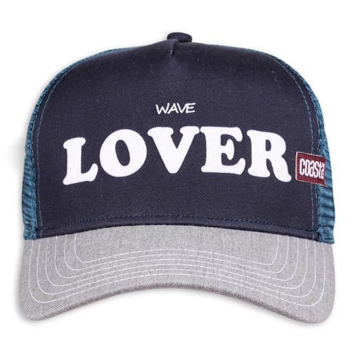 Coastal HFT Cap Lover Navy Grey High Mesh Trucker Cap Hat - Picture 2 of 2