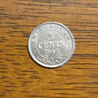 Canada 1943 C Newfoundland 5 Cent Circulated Silver Coins