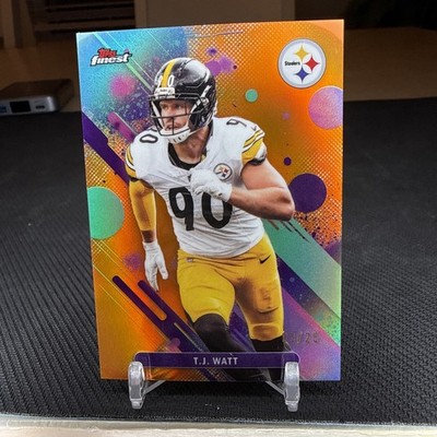 2025 Topps Finest - Common T.J. Watt #99 Orange Refractor /25