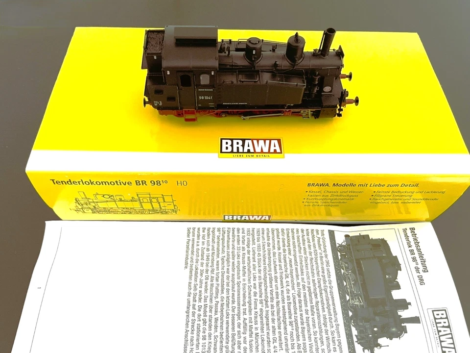 Brawa 40554= BR 98.10 DB Epoche III Tenderlok Dampflok Metall DC DSS wie neu! - Bild 2 von 4