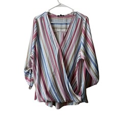 West Kei Stitch Fix Striped Surplice 3/4 Slee...