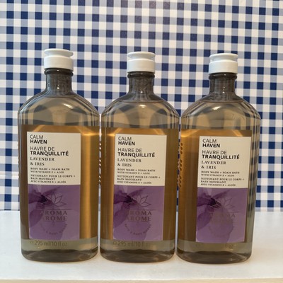 Three (3) ~ Bath & Body Works ~ CALM HAVEN ~ Body Wash ~ Lavender & Iris