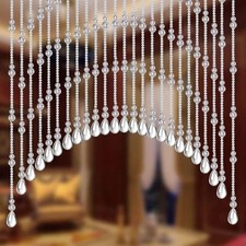 Hanging Glass Door Beads Beaded Curtains Valance Self-Adhesive for Doorways
