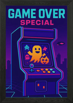 Retro Arcade Game Over Special gerahmtes Wandbild Poster Leinwanddruck Bild
