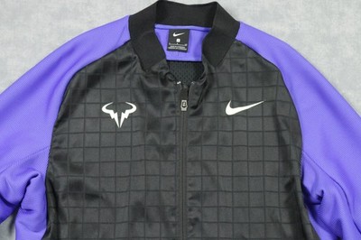 激レア Nike Rafael Nadal ジャケット 黒 Nike Rafa Tennis Jacket Mens Small Black Purple Zip Pockets Bull