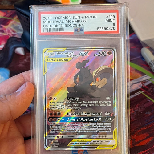 Marshadow & Machamp-GX graded PSA 9 for sale on eBay