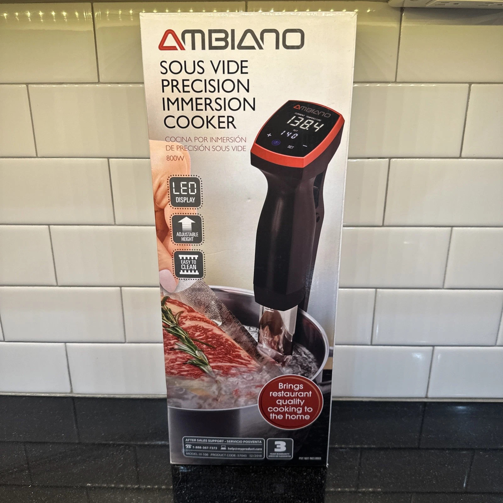 Ambiano Sous Vide Precision Immersion Cooker 800W Model # H-106 57045 EUC