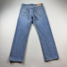 Levis 505 Jeans Mens 31x30 Blue Denim Regular Fit Straight Light Wash Red Tab