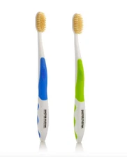 MOUTHWATCHERS Soft Flossing Manual Toothbrush for Adults, 2 Pack, Ultra Clean...