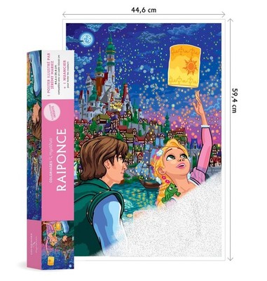 Coloriages Mystères - Poster Disney Raiponce: Colorie les chiffres et...