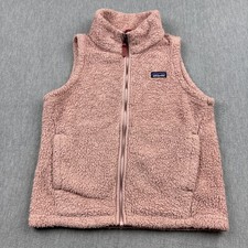 Patagonia Vest Girls Large Pink Los Gatos Fleece Full Zip Soft Warm Outdoor Kids