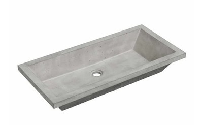 Native Trails  31'' Rectangular Concrete Undermount Bathroom Sink NSL3115-A ASH 