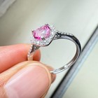 925 Sterling Silver Ring Heart 5mm Natural Topaz Gemstone Zircon Handmade Flower — photo 7
