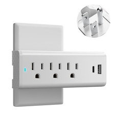 Surge Protector Outlet Extender Wall Tap Adapter, 3 AC Multi-Outlet Power Str...