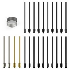 Pen Tips Compatible with Black -4 PCS Metal  10 Rounded  10 Pointed tips
