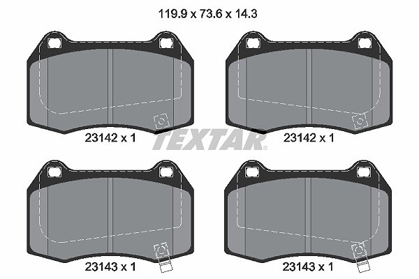 Textar Bremsbelagsatz, Scheibenbremse Vorderachse U.A. FüR Honda, Nissan-image