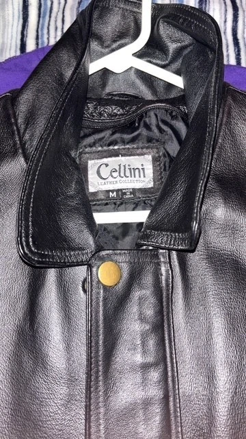 Cellini Mens Black Leather Jacket Medium - Image 2 of 3
