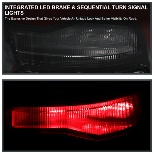 Fits 2013-2018 Ram 1500 2500 3500 Black/Smoke LED Tail Lights Sequential Signal - Picture 9 of 11