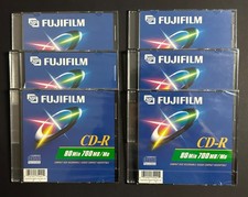 Fujifilm CD R 80 Min 700MB Slim Jewel Case Blank Recordable Discs Lot of 6