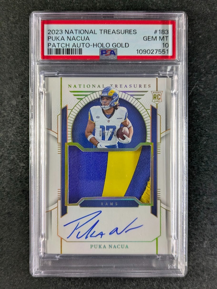 Puka Nacua Panini National Treasures #183 Patch Autograph-Holo Gold