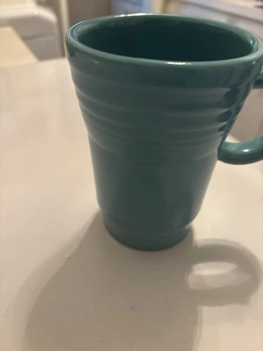 Fiestaware Latte Mug with Thumb Rest- Turquoise-Homer Laughlin- Made in USA