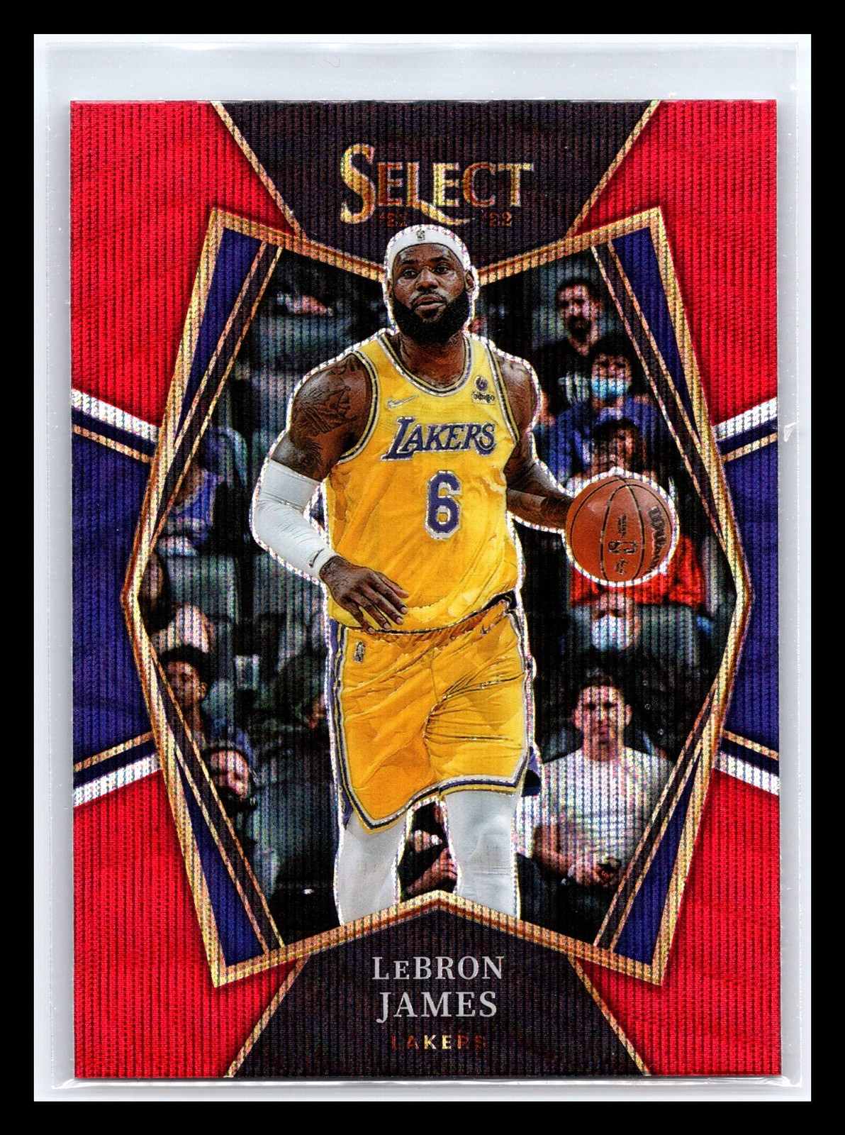 2021-22 Panini Select #195 LeBron James Red Wave Prizms Los Angeles Lakers