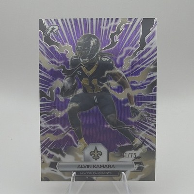 Topps Resurgence 2025 Alvin Kamara Saints Purple Surge Serial 41/75 Number Match