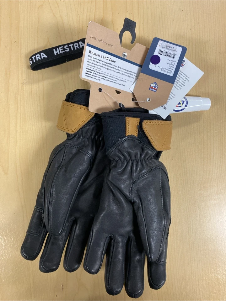 NEW Hestra Women Alpine Pro Fall Line Leather Snow Ski Glove Black Size 6 Small - Image 2 of 2