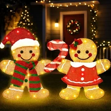 Gingerbread Christmas Decorations Outdoor, 2D Gingerbread Outdoor Decor with ...