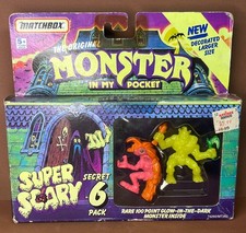 MONSTER IN MY POCKET SUPER SCARY SECRET 6 PACK MATCHBOX 1990 VTG. EXTREMELY RARE