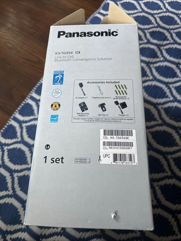 NEW Panasonic KX-TG454 4x Handset Phone Bundle Bluetooth Link-to-Cell - Image 2 of 4