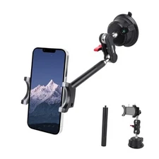 Suction Cup Car Phone Mount, 360°Rotating Car Phone Holder Video Extended