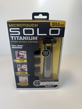 MICRO-TOUCH Solo Titanium Body Trimmer, Titanium-Coated Head, Dual-Sided Blades