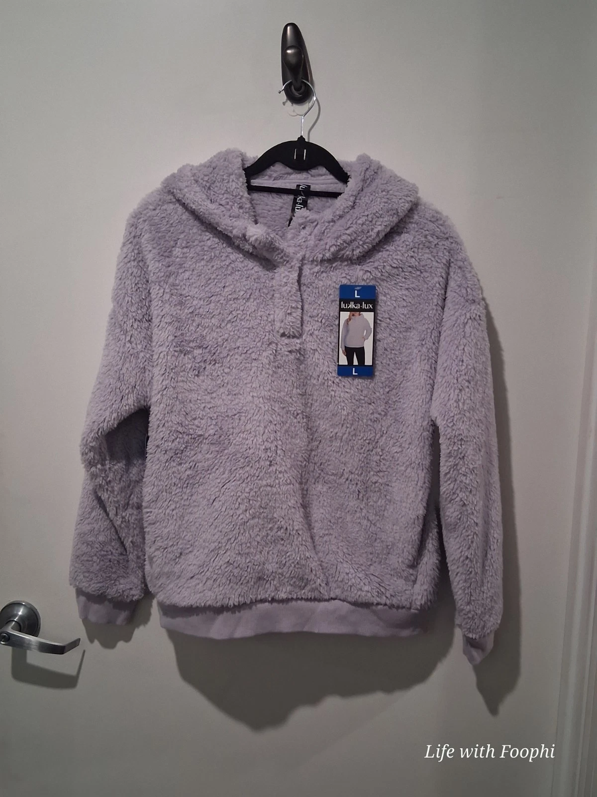 NWT LUKKA LUX Sherpa Fleece Pullover Hoodie – Soft Lavender – L
