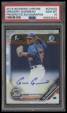 2019 BOWMAN CHROME GREGORY GUERRERO CPA-GG GEM 1ST RC AUTOGRAPH PSA 10 METS