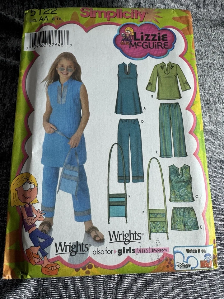 New Simplicity #5122 Lizzie McQuire child pattern size AA-8-16 UNCUT;FF - Image 2 of 4