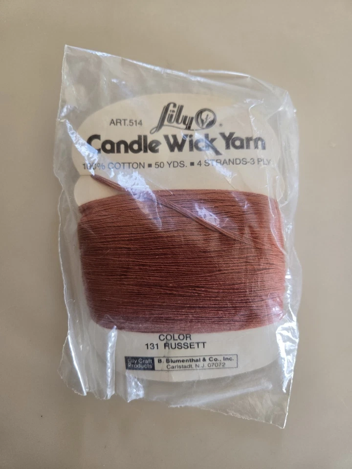 NOS Lily Candle Wick Yarn Lot of 16 Leaf Green/Russett/Navy & LT. Blue 50yds. Ea - Image 3 of 4