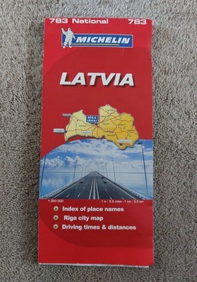 Latvia National Road Map Michelin 783 1:350,000 Scale