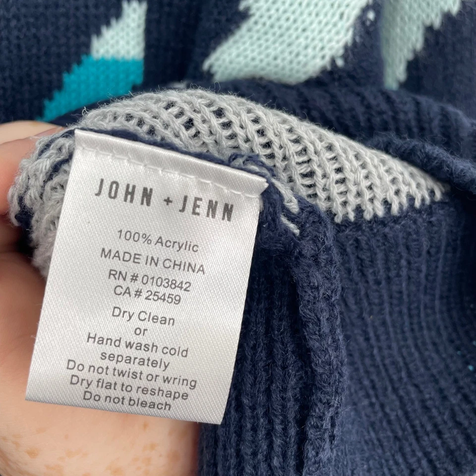 JOHN JENN Abstract Print Crewneck Sweater XS Navy - Image 4 of 4