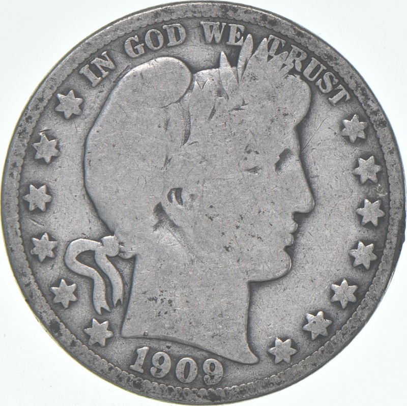1909 Barber Half Dollar Average Circ 90% Silver *2213