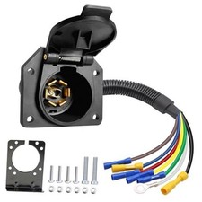 7 Way RV Trailer Light Connector Socket,7 Core Trailer 7 Pin Truck Trailer Plug