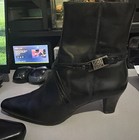Anne Klein AK Women Ankle Leather Boots Black Sz 6.5 M  ( No Box) — photo 3