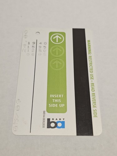 BART Senior Ticket Card San Francisco Bay Area Rapid Transit Collectible Real