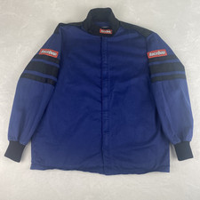 RaceQuip Single Layer Racing Driver Jacket Mens Large Blue Fire Suit Jacket